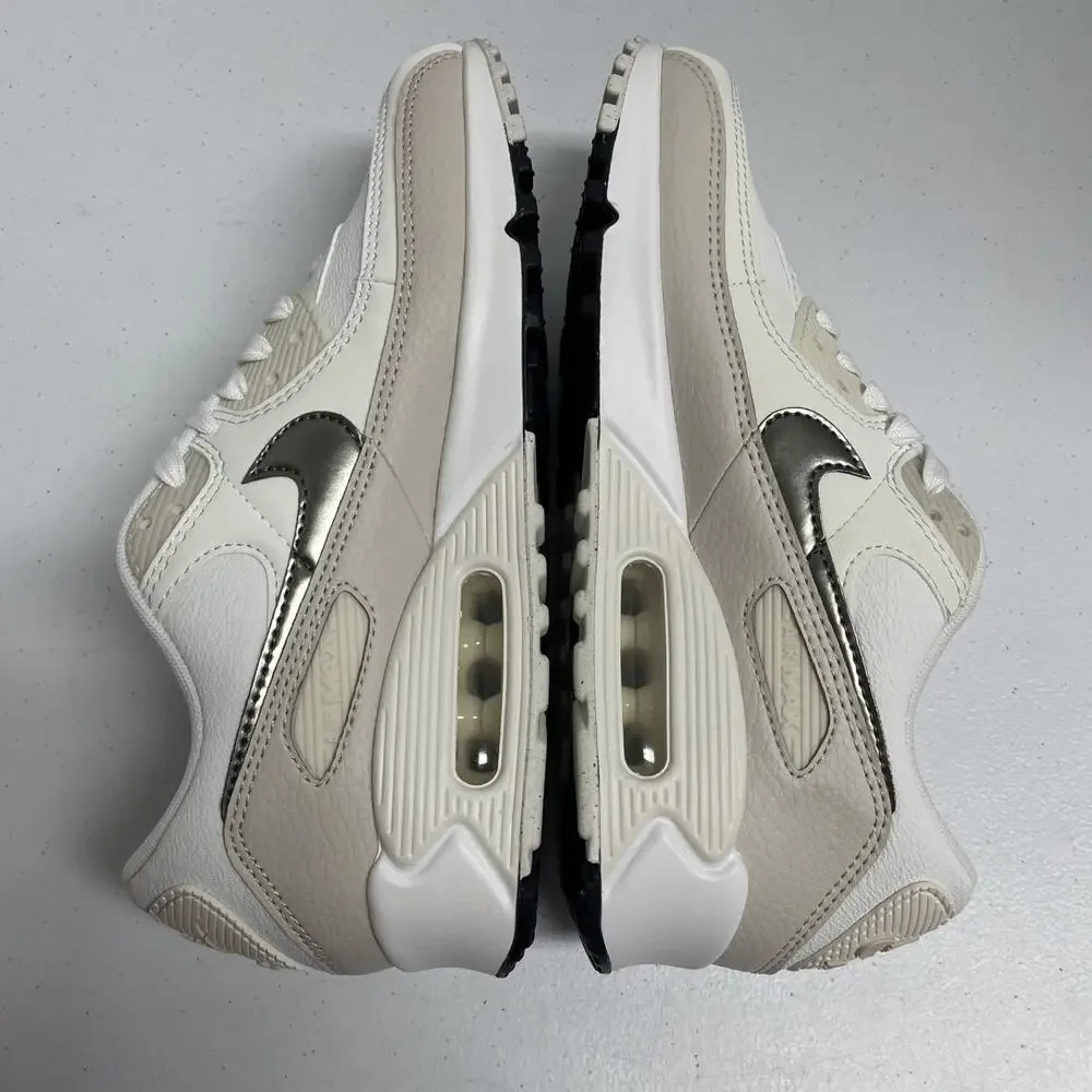 Nike Air Max 90 White Flat Pewter HM8128 101 Size 8 Women White Grey Leather